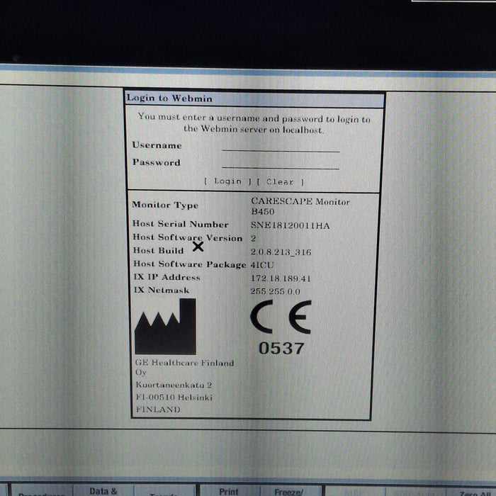GE Healthcare Carescape B450 Critical Care Patient Monitor