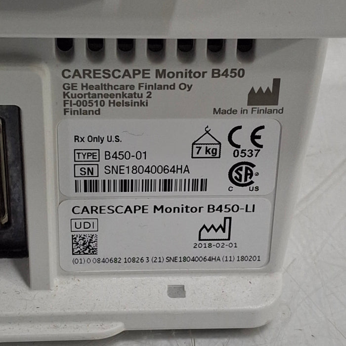 GE Healthcare Carescape B450 Critical Care Patient Monitor