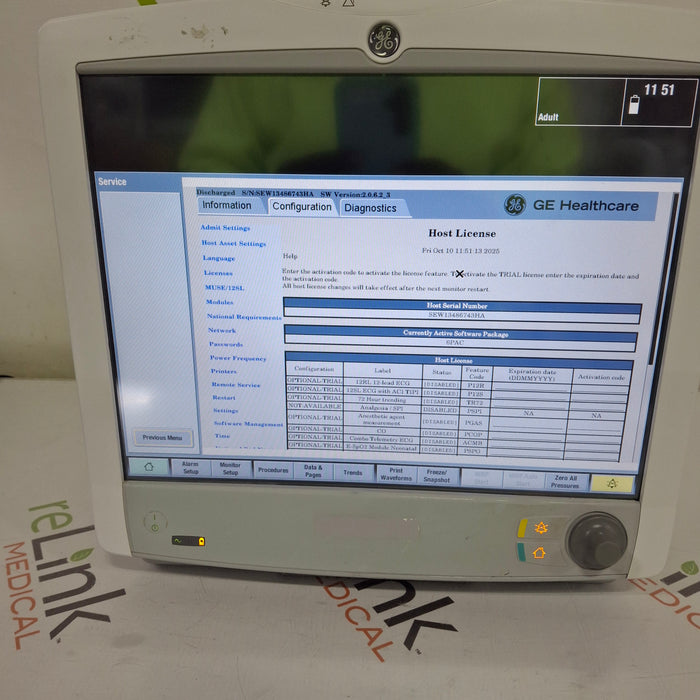 GE Healthcare Carescape B650 Post Anesthesia Care Patient Monitor