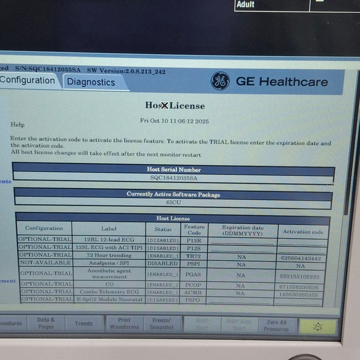GE Healthcare Carescape B650 Critical Care Patient Monitor