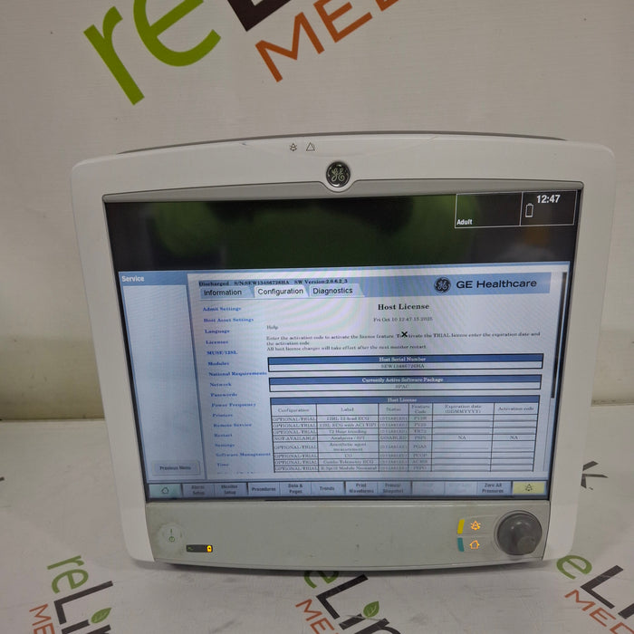 GE Healthcare Carescape B650 Post Anesthesia Care Patient Monitor