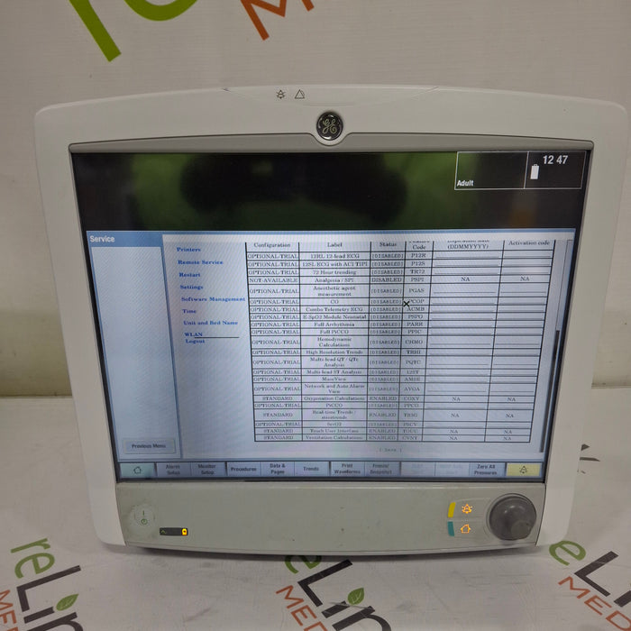 GE Healthcare Carescape B650 Post Anesthesia Care Patient Monitor