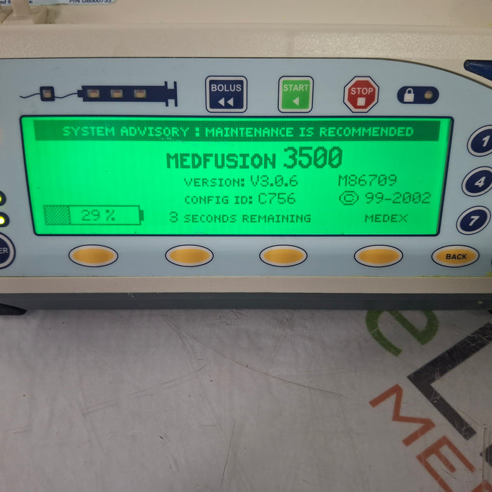 Smiths Medical Medfusion 3500 Version 3 Syringe Infusion Pump
