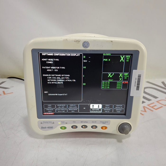 GE Healthcare Dash 4000 - Masimo SpO2 Patient Monitor