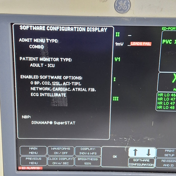 GE Healthcare Dash 4000 - Masimo SpO2 Patient Monitor