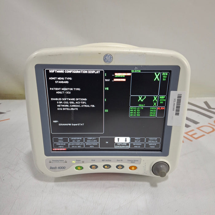GE Healthcare Dash 4000 - Masimo SpO2 Patient Monitor