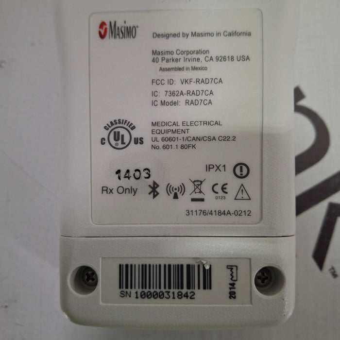 Masimo Radical 7 Pulse Oximeter w/ Base