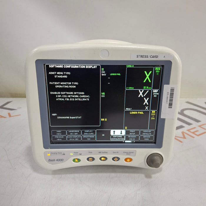 GE Healthcare Dash 4000 - Masimo SpO2 Patient Monitor