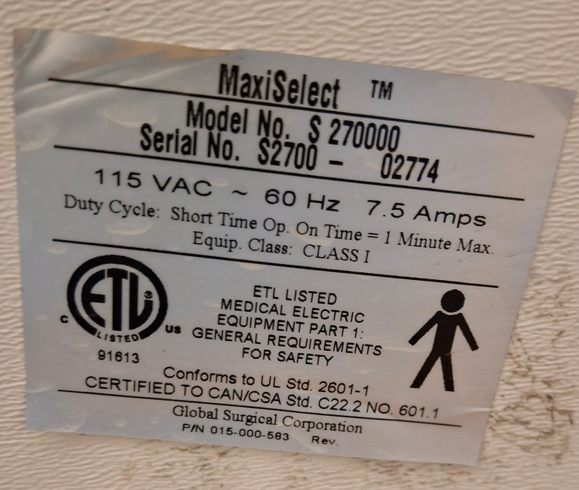 SMR S270000 Maxi Select ENT Procedure Chair