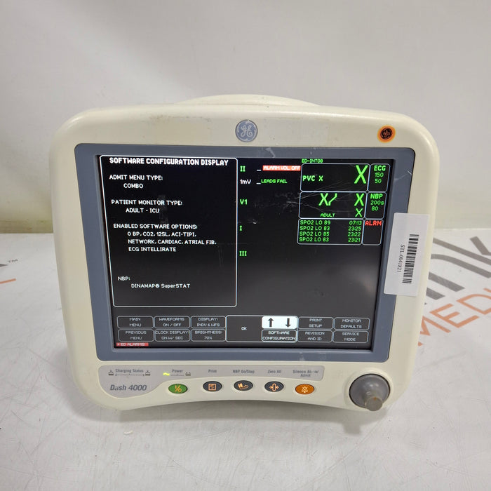 GE Healthcare Dash 4000 - Masimo SpO2 Patient Monitor