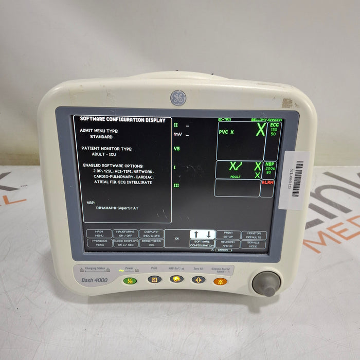 GE Healthcare Dash 4000 - Masimo SpO2 Patient Monitor