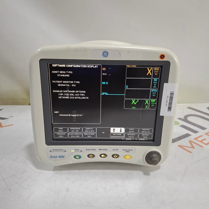 GE Healthcare Dash 4000 - Masimo SpO2 Patient Monitor