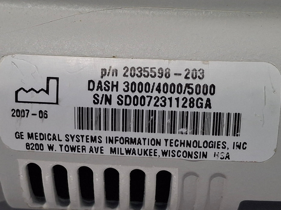 GE Healthcare Dash 4000 - Masimo SpO2 Patient Monitor