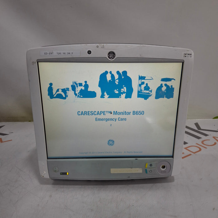 GE Healthcare Carescape B650 Emergency Care Patient Monitor