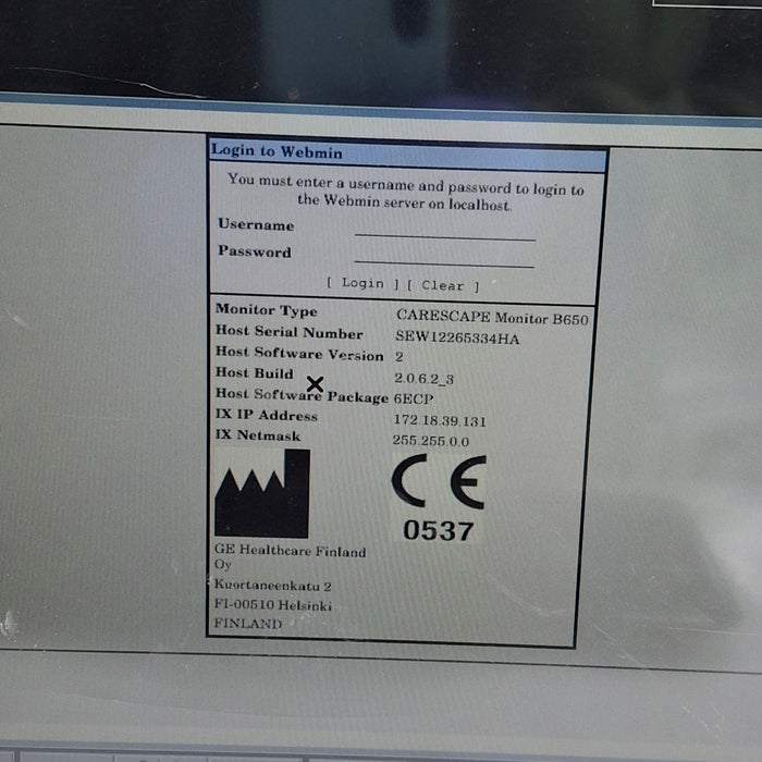 GE Healthcare Carescape B650 Emergency Care Patient Monitor
