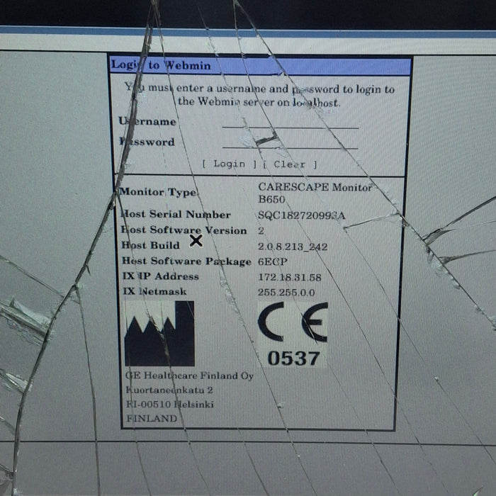 GE Healthcare Carescape B650 Emergency Care Patient Monitor