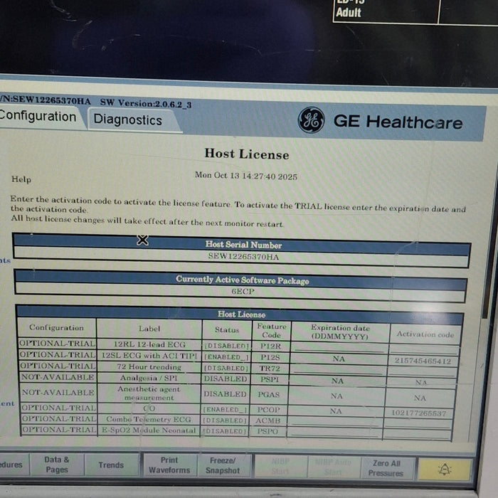 GE Healthcare Carescape B650 Emergency Care Patient Monitor