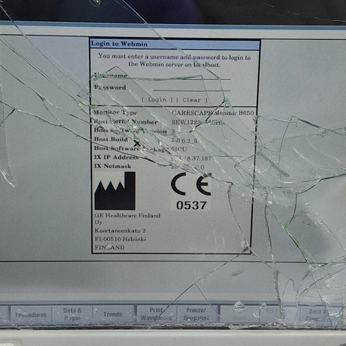 GE Healthcare Carescape B650 Critical Care Patient Monitor