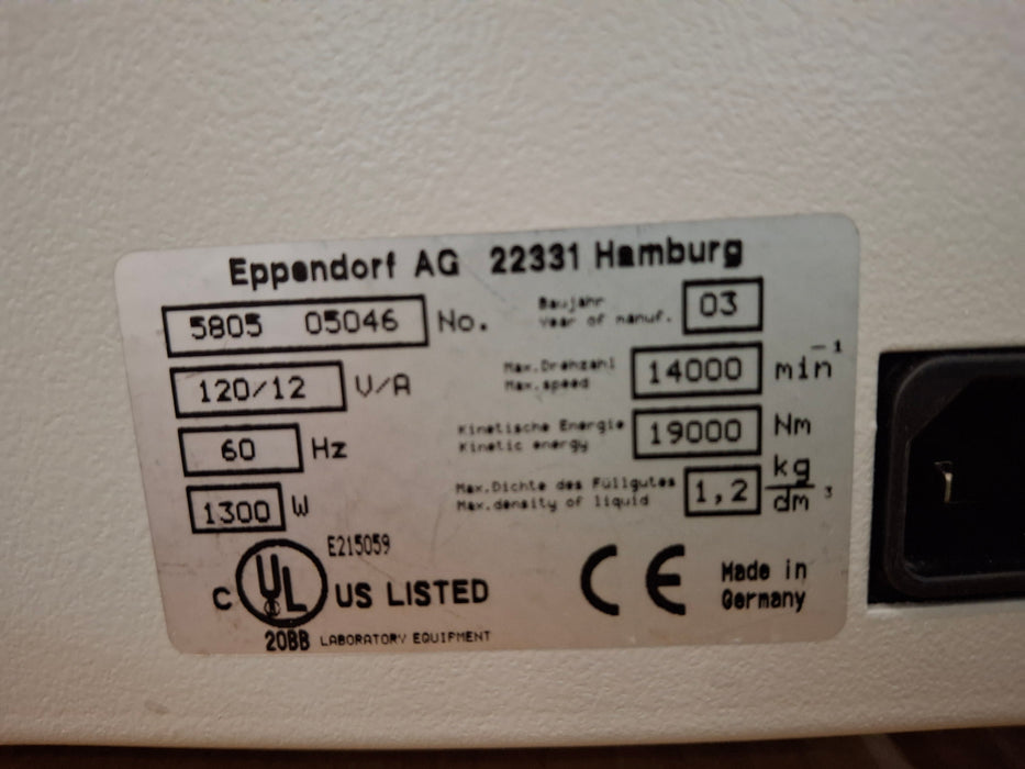 Eppendorf 5804R Refrigerated Centrifuge