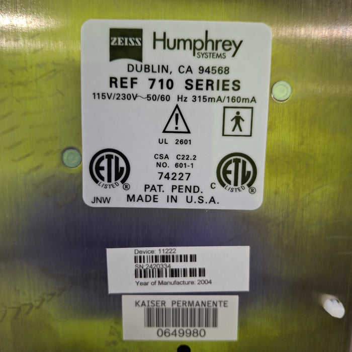 Carl Zeiss Humphrey 710 Visual Field Analyzer