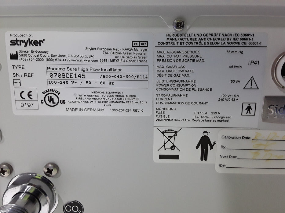 Stryker 45L Pneumo Sure XL Insufflator