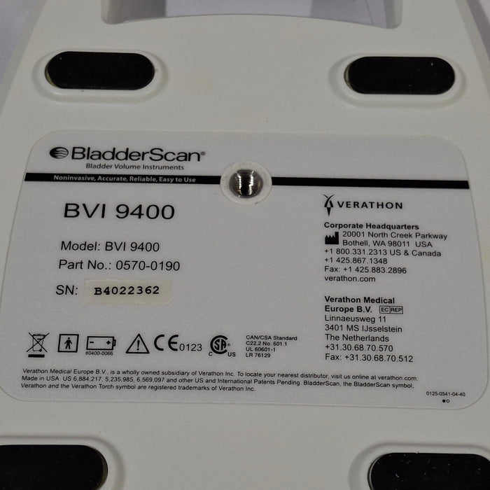 Verathon Medical, Inc BVI 9400 Bladderscan