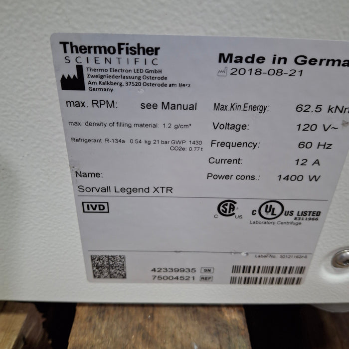 Thermo Scientific Sorvall Legend XTR Centrifuge