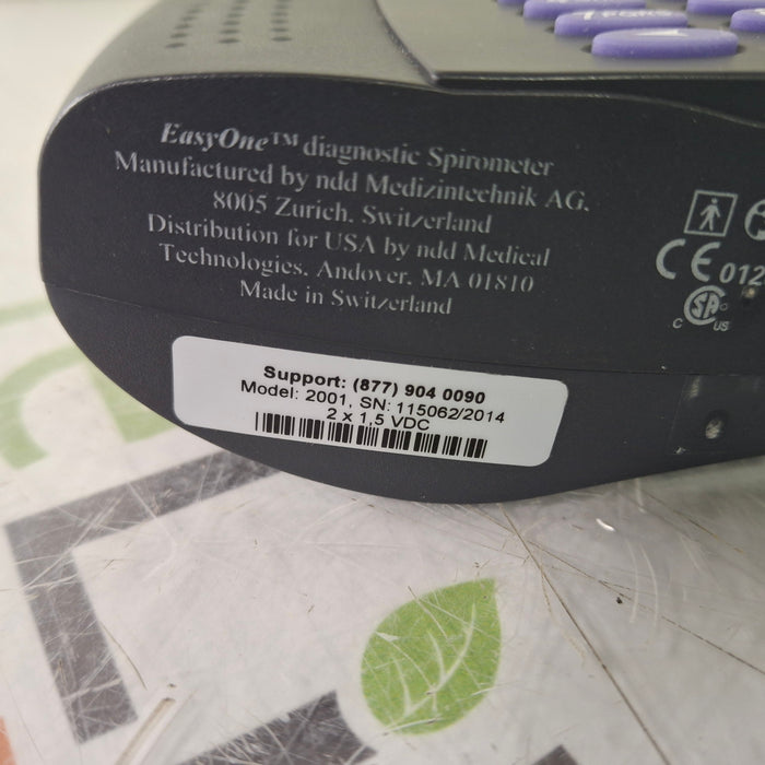 NDD Medical Technologies Inc EasyOne Plus 2001 Diagnostic Spirometry System
