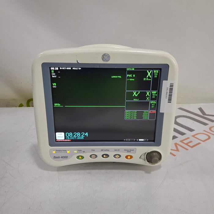 GE Healthcare Dash 4000 - Masimo SpO2 Patient Monitor
