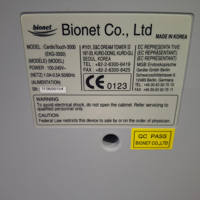 Bionet America, Inc. CardioTouch 3000 ECG System
