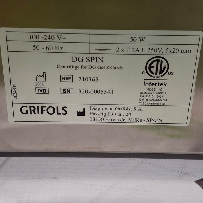 Grifols DG Spin Centrifuge