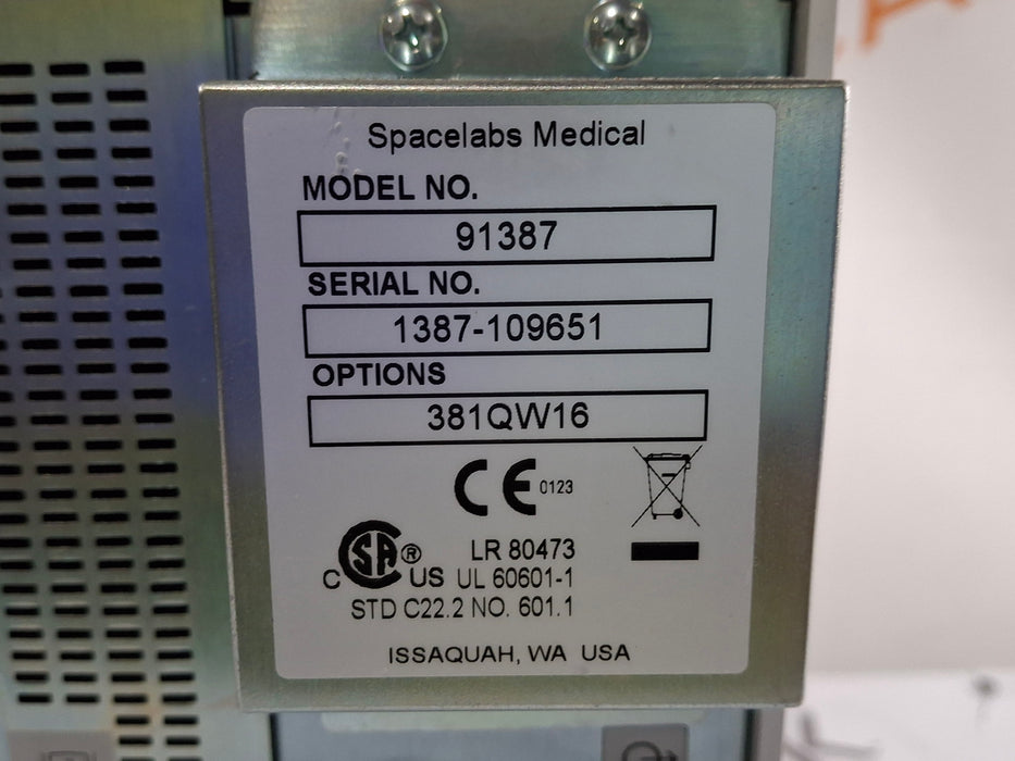 Spacelabs Healthcare Ultraview SL 91387 Patient Monitor
