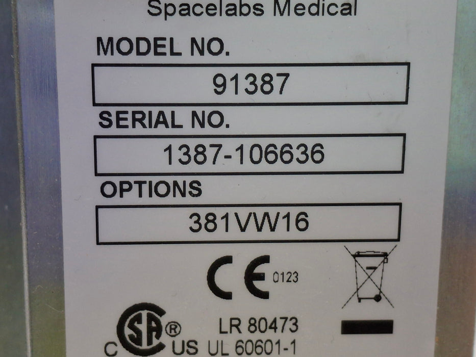 Spacelabs Healthcare Ultraview SL 91387 Patient Monitor