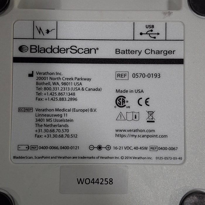 Verathon Medical, Inc BladderScan 0570-0193 Battery Charger