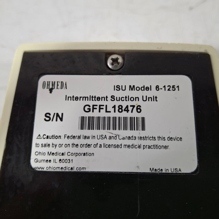 Ohmeda Medical ISU Model 6-1251 Intermittent Suction Unit