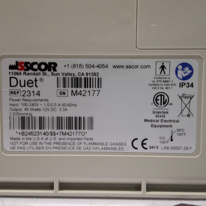 SSCOR, Inc. S-Scort Duet Portable Aspirator