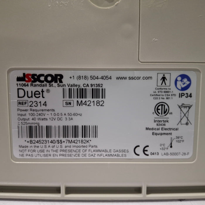 SSCOR, Inc. S-Scort Duet Portable Aspirator