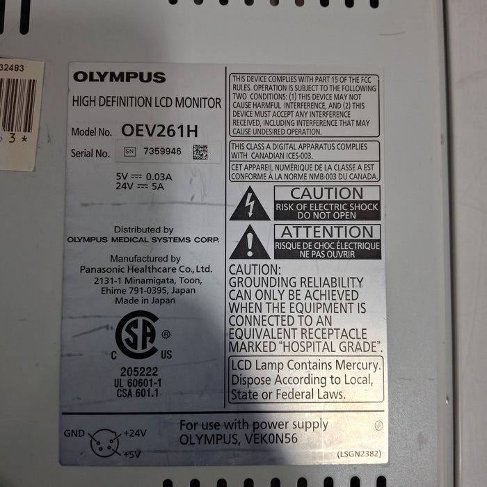 Olympus OEV261H 26" LCD Endoscopy Monitor