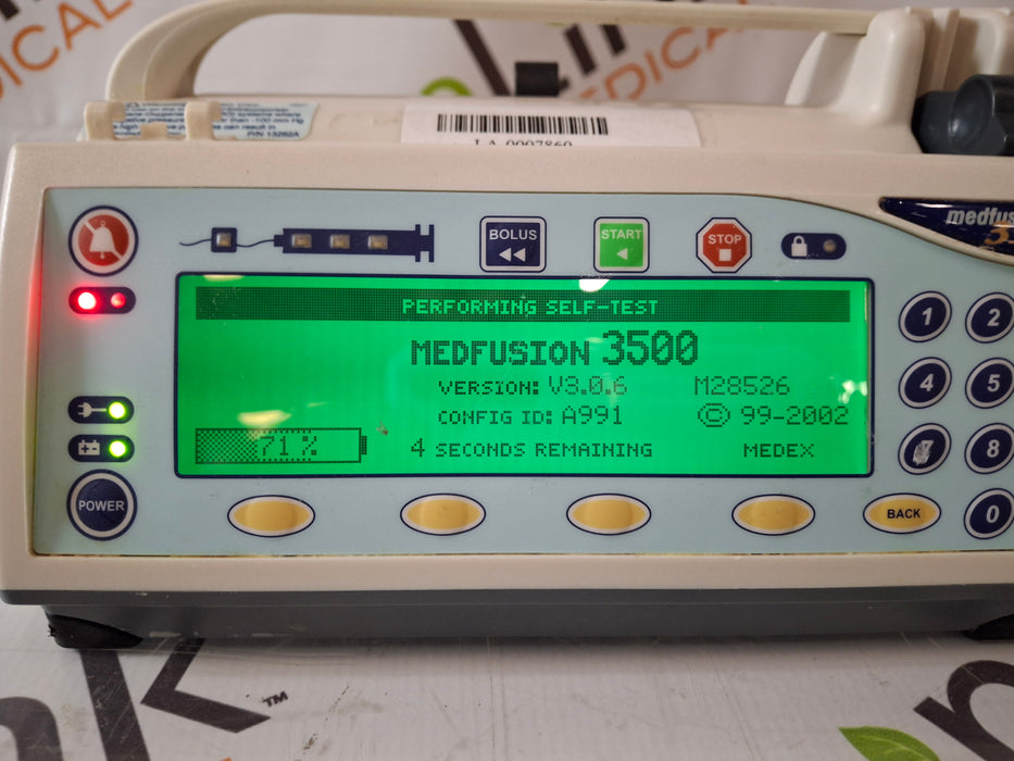 Smiths Medical Medfusion 3500 Version 3 Syringe Infusion Pump