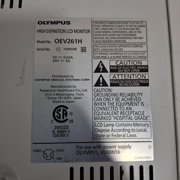 Olympus OEV261H 26" LCD Endoscopy Monitor