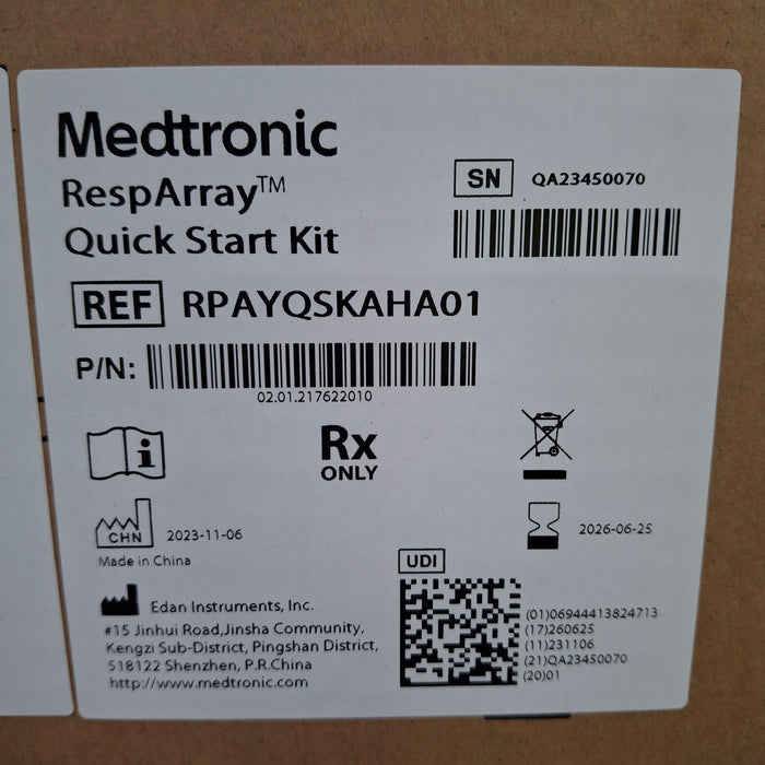 Medtronic RespArray Patient Monitor w/ Quick Start Kit and Roll Stand