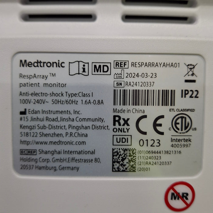 Medtronic RespArray Patient Monitor w/ Quick Start Kit and Roll Stand