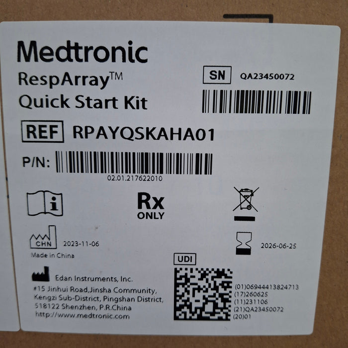 Medtronic RespArray Patient Monitor w/ Quick Start Kit and Roll Stand