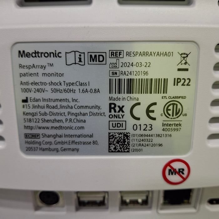 Medtronic RespArray Patient Monitor w/ Quick Start Kit and Wall Mount