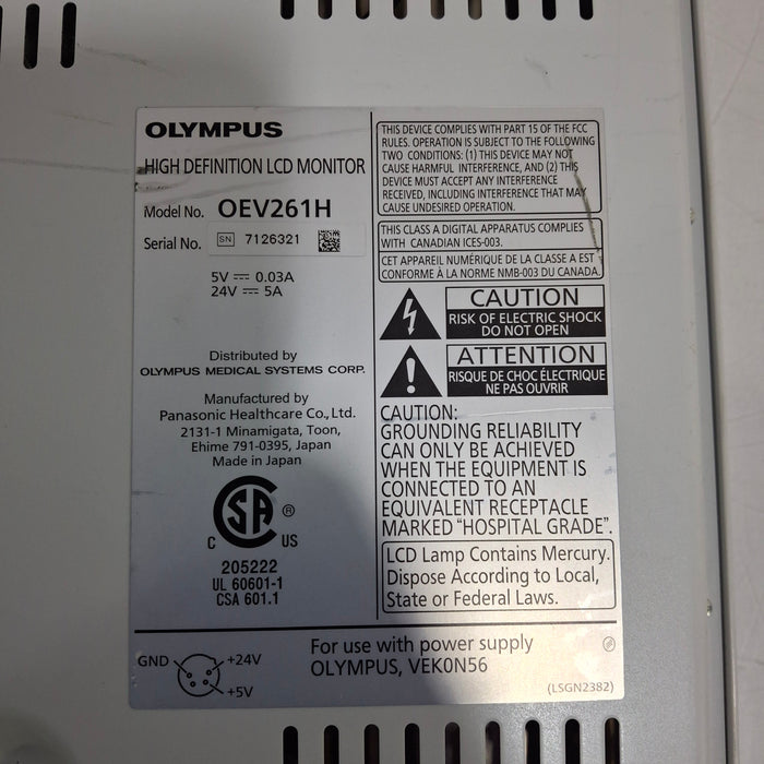 Olympus OEV261H 26" LCD Endoscopy Monitor