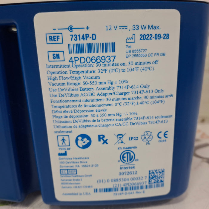 DeVilbiss Healthcare Vacu-Aide QSU Suction Unit