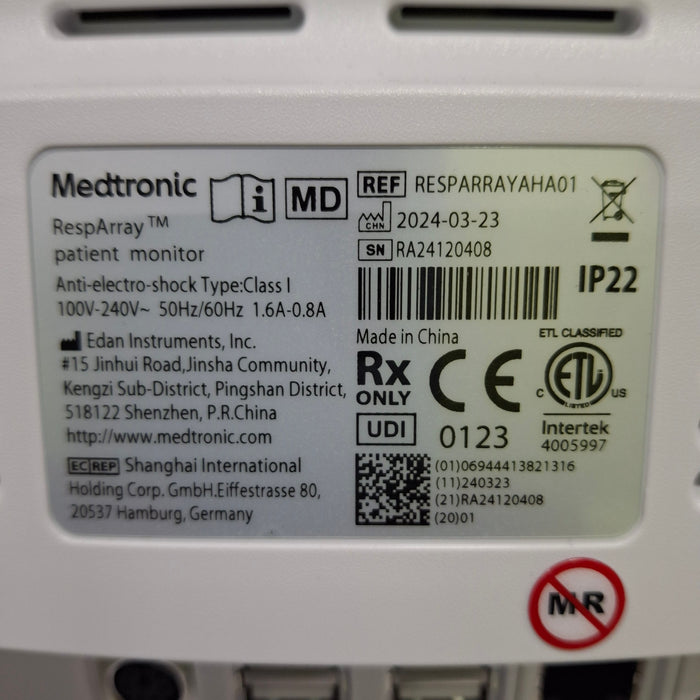 Medtronic RespArray Patient Monitor w/ Quick Start Kit and Wall Mount