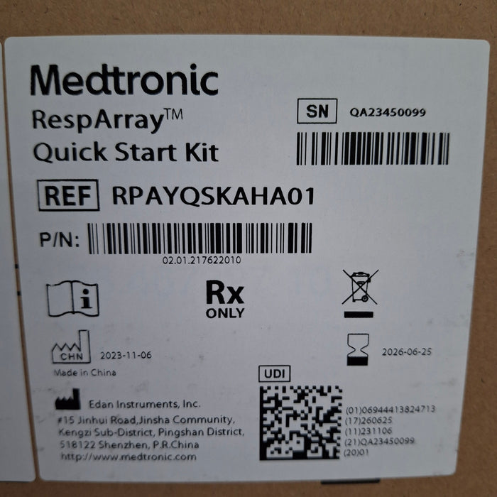 Medtronic RespArray Patient Monitor w/ Quick Start Kit and Wall Mount
