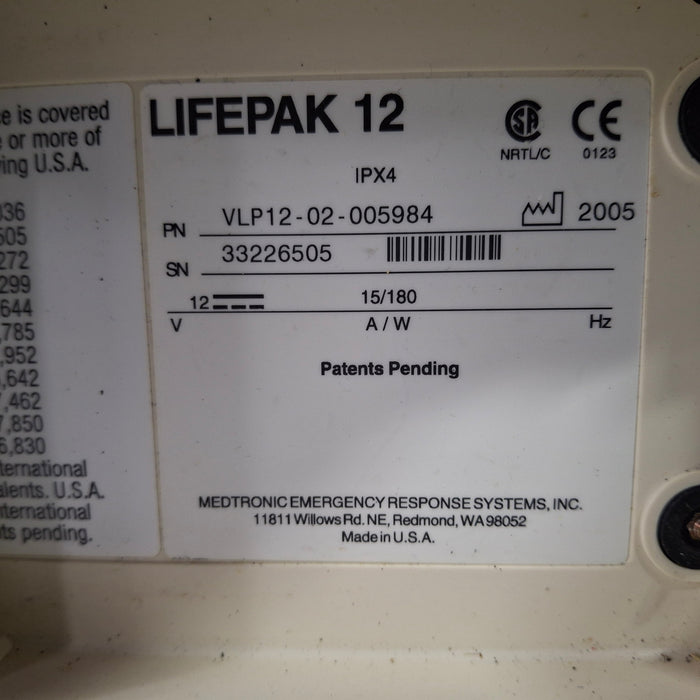 Physio-Control LifePak 12 12-Lead Defibrillator