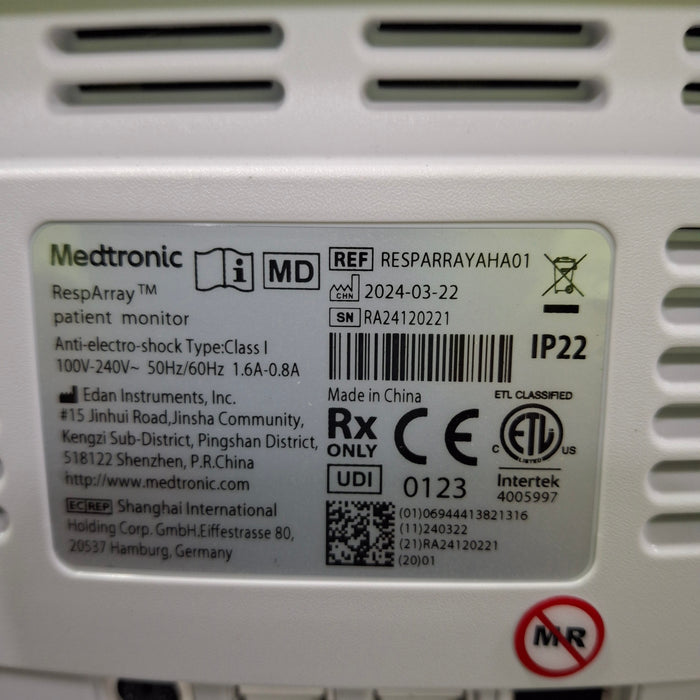 Medtronic RespArray Patient Monitor w/ Quick Start Kit and Wall Mount